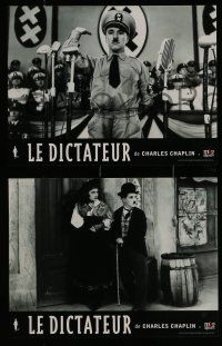 4r992 GREAT DICTATOR 4 French LCs R02 Charlie Chaplin directs and stars, wacky WWII comedy!