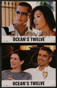 4r904 OCEAN'S TWELVE 8 French LCs '04 Brad Pitt, George Clooney, Matt Damon, Julia Roberts!