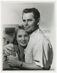4s078 DOCTOR & THE GIRL deluxe 10.25x13 still '49 Glenn Ford in doctor scrubs hugging Janet Leigh!