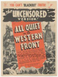 4s292 ALL QUIET ON THE WESTERN FRONT herald R39 the uncensored version, you can't blackout truth!