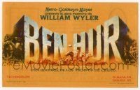 4s565 BEN-HUR Spanish herald '61 William Wyler classic religious epic, cool chariot race art!