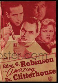 4s294 AMAZING DR. CLITTERHOUSE herald '38 Edward G. Robinson, Humphrey Bogart, Claire Trevor