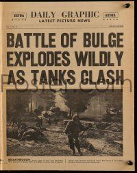 4s300 BATTLE OF THE BULGE herald '66 explodes wildly as tanks clash, cool newspaper design!