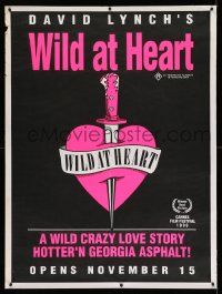 4t033 WILD AT HEART teaser Aust 1sh '90 David Lynch, Cage & Dern, cool different heart artwork!