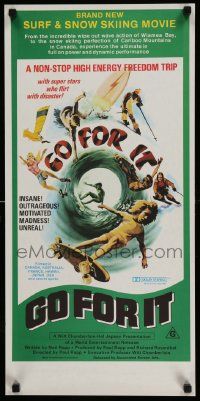 4t036 GO FOR IT Aust daybill '76 cool surfing, skateboarding & extreme sports art!