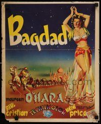 4t139 BAGDAD Belgian '50 art of Maureen O'Hara in sexiest harem outfit + Vincent Price on horse!