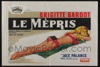 4t151 LE MEPRIS Belgian '63 Jean-Luc Godard, different art of sexy Bardot sunbathing in bikini!