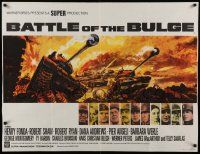 4t487 BATTLE OF THE BULGE British quad '66 Henry Fonda, Robert Shaw, cool Thurston tank art!