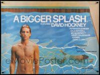 4t493 BIGGER SPLASH British quad '74 barechested Peter Schlesinger, classic gay documentary!
