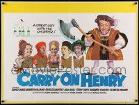 4t504 CARRY ON HENRY VIII British quad '72 Sidney James, wacky execution art by Pulford & Fratini!