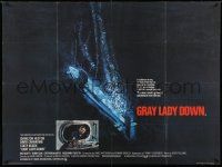4t531 GRAY LADY DOWN British quad '78 Charlton Heston, David Carradine, cool submarine artwork!