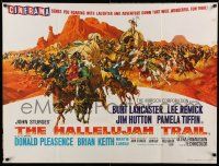 4t536 HALLELUJAH TRAIL Cinerama British quad '65 John Sturges, wagon train art by Frank McCarthy!