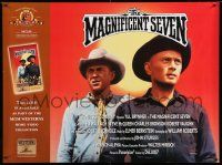 4t551 MAGNIFICENT SEVEN video British quad R97 Yul Brynner, McQueen, Sturges' 7 Samurai western!