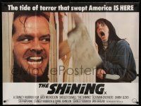 4t576 SHINING British quad '80 King & Kubrick horror, Jack Nicholson and terrified Shelley Duvall!