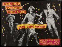 4t581 SOME CAME RUNNING British quad '59 full-length art of Frank Sinatra w/Dean Martin, MacLaine!
