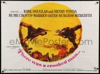 4t588 THERE WAS A CROOKED MAN British quad '70 art of Kirk Douglas, Henry Fonda by Stirnweis!
