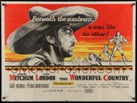 4t597 WONDERFUL COUNTRY British quad '59 Texan Robert Mitchum in sombrero, Julie London!