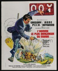 4t115 CHAIRMAN French 18x22 '69 U.S.-British-Russian Intelligence can't keep Gregory Peck alive!