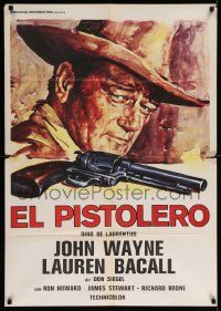 4t261 SHOOTIST Italian 1sh '76 best art of cowboy John Wayne in his last big screen role!