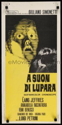 4t263 A SUON DI LUPARA Italian locandina '67 Lang Jeffries, mafia violence, Papuzza art!