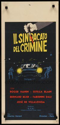 4t272 ENEMY IN THE SHADOWS Italian locandina '60 Roger Hanin & sexy Estella Blain by Borghesi!