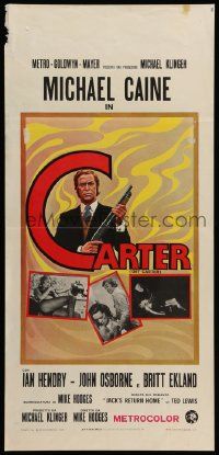 4t278 GET CARTER Italian locandina '71 different of Michael Caine holding shotgun!
