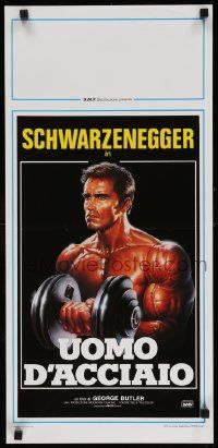4t301 PUMPING IRON Italian locandina '86 Sciotti art young bodybuilder Arnold Schwarzenegger!