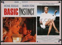 4t335 BASIC INSTINCT Italian 19x26 pbusta '92 Paul Verhoeven, Michael Douglas & sexy Sharon Stone!