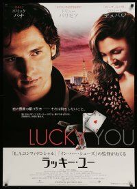 4t641 LUCKY YOU Japanese 29x41 '07 Eric Bana, Drew Barrymore, Duvall, image of playing cards!