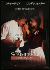 4t656 SOMMERSBY Japanese 29x41 '93 Richard Gere returns to Jodie Foster after 7 years, or does he!