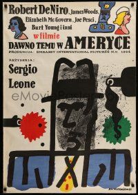 4t964 ONCE UPON A TIME IN AMERICA Polish 27x39 '86 Robert De Niro, Sergio Leone, Mlodozeniec art!