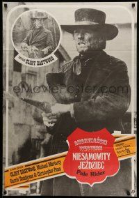4t968 PALE RIDER Polish 27x38 '86 great different image of cowboy Clint Eastwood by Erol!