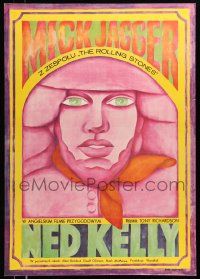 4t856 NED KELLY Polish 23x33 '73 Mick Jagger as legendary Australian bandit, Ihnatowicz art!