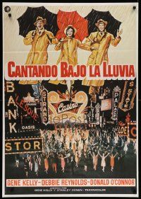 4t095 SINGIN' IN THE RAIN Spanish R82 cool artwork of Gene Kelly, Debbie Reynolds!