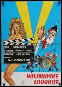 4t223 OUTTAKES Yugoslavian 19x27 '87 Forrest Tucker, cool and different wacky, sexy artwork!
