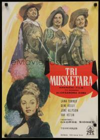 4t247 THREE MUSKETEERS Yugoslavian 19x26 '48 Lana Turner, Gene Kelly, June Allyson, Lansbury!