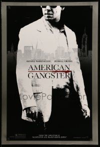 4w053 AMERICAN GANGSTER teaser DS 1sh '07 close-up of Russell Crowe, Ridley Scott directed!
