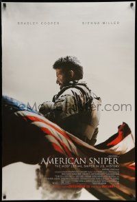 4w055 AMERICAN SNIPER advance DS 1sh '14 Clint Eastwood, Bradley Cooper as legendary Chris Kyle!