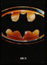 4w096 BATMAN teaser 1sh '89 directed by Tim Burton, cool image of Bat logo, matte finish!