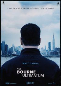 4w127 BOURNE ULTIMATUM teaser DS 1sh '07 cool image of Matt Damon as Jason Bourne!