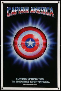 4w152 CAPTAIN AMERICA teaser 1sh '90 Marvel Comics superhero, cool image of shield!