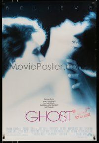 4w348 GHOST DS 1sh '90 classic romantic close up of dead Patrick Swayze & sexy Demi Moore!