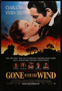 4w366 GONE WITH THE WIND advance 1sh R98 Clark Gable, Vivien Leigh, all time classic!