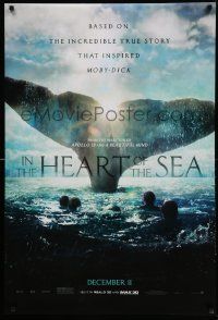 4w447 IN THE HEART OF THE SEA teaser DS 1sh '15 December style, Ron Howard, huge whale tail!