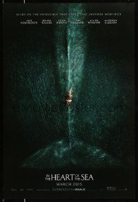 4w446 IN THE HEART OF THE SEA DS IMAX teaser 1sh '15 March style, Ron Howard, ship over huge whale!