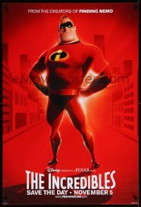 4w452 INCREDIBLES advance DS 1sh '04 Disney/Pixar sci-fi superhero family, Mr. Incredible!