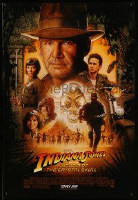 4w454 INDIANA JONES & THE KINGDOM OF THE CRYSTAL SKULL advance DS 1sh '08 Drew art of Ford & cast!