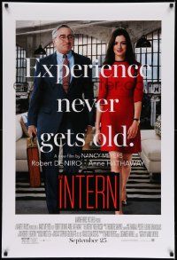 4w465 INTERN advance DS 1sh '15 great image of sexy Anne Hathaway and Robert De Niro!