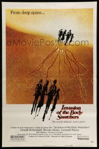 4w471 INVASION OF THE BODY SNATCHERS advance 1sh '78 Kaufman classic remake of space invaders!