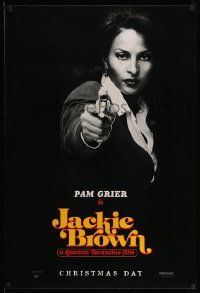 4w479 JACKIE BROWN teaser 1sh '97 Quentin Tarantino, cool image of Pam Grier in title role!